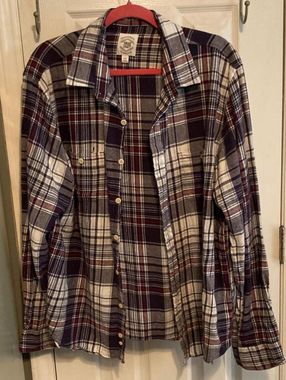 True Craft XXL Plaid Button-Up Shirt 100% Cotton